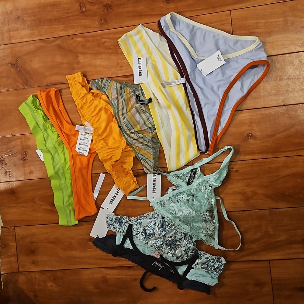 10 Large UO parade hot pastel lace cutout undies panties thongs variety pack